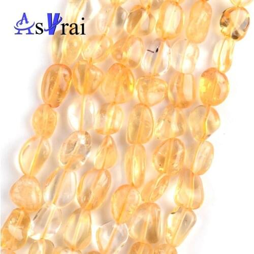 Irregular Citrines Natural Stone Yellow Crystal Beads For Jewelry Making 8mm-10mm Spacer Loose Beads Diy Bracelets Jewellery 15"