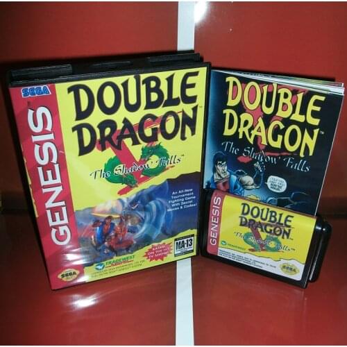 Double dragon V - US Cover with Box and Manual For Sega Megadrive Genesis Video Game Console 16 bit MD card