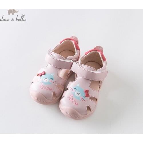 DB13744 Dave Bella summer fashion baby girls sandals new born cartoon prewalkers infant shoes girl shoes