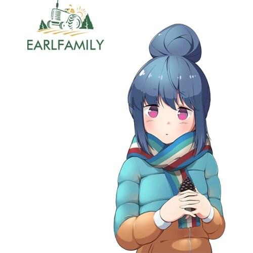 EARLFAMILY 13cm x 6.5cm for Yuru Camp Car Stickers Window Fine Decal Car Accessories Waterproof Graphics For JDM SUV RV