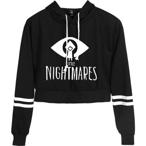 Little Nightmares Crop Tops Hoodie Female Long Sleeve Navel Cropped Hoodies Womens Pullover Casual Streetwear Girls Clothes