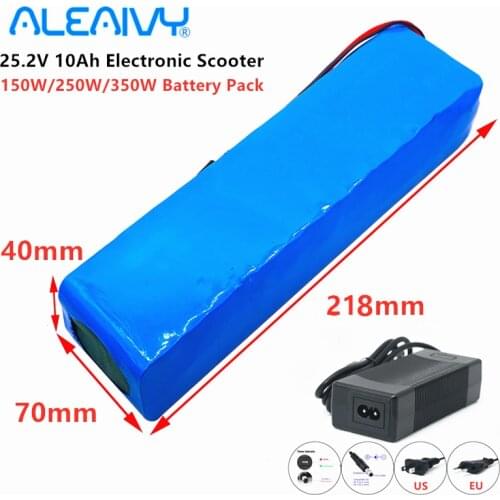 24V Lithium Battery 25.2v 10Ah 250W 350W Rechargeable Battery Pack,for Electronic Scooter Battery, Battery Bicycle,,With Charger