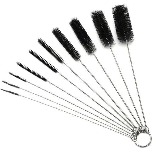 8 Inch Nylon Tube Brush Set Cleaning Brush Set for Drinking Straws, Glasses, Keyboards, Jewelry Cleaning, Set of 10