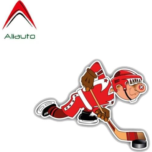 Aliauto Reflective Car Sticker Cute Cartoon Boy Hockey Player PVC Automobile Motorcycle Decoration Accessories Decals,12cm*10cm