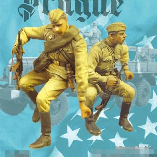 1/35 Soviet mechanized infantry, Resin Model Soldier, GK, World War II military theme, Unassembled and unpainted kit