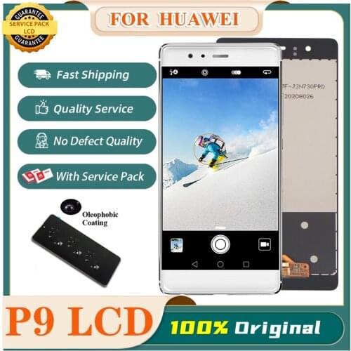 Original 5.2'' Display with Frame Replacement for Huawei P9 LCD Touch Screen Digitizer P9 EVA-L09 L19 L29
