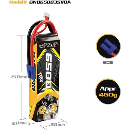 Original Gaoneng GNB 11.1V 6500mAh 3S 110C plus Lipo Battery With EC5 XT90 Plug for RC Helicopter Airplane RC Car Boat Parts