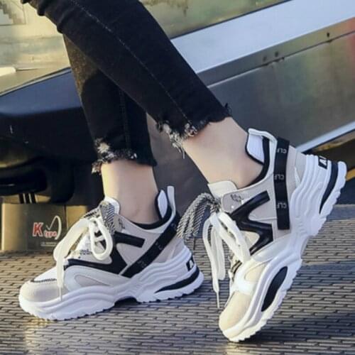 QWEDF Spring and autumn Fashion Women Vulcanize Shoes Female New Women Sneakers Platform Shoes Women Chunky Sneakers X9-17