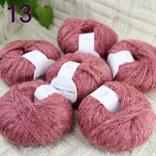 Sale 6ballsX50gr Luxury Fluffy Soft NEW MOHAIR Shawls Hand Knit Crochet Yarn Pink 13