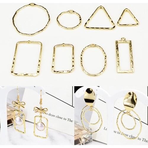 10pcs/lot Irregular Geometric Shape Simple Abstract Rectangle Round Pendant DIY Handmade Earring Material Accessories Wholesale