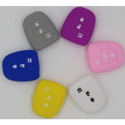 Silicone rubber car key cover case for toyota Tundra remote key 3 button