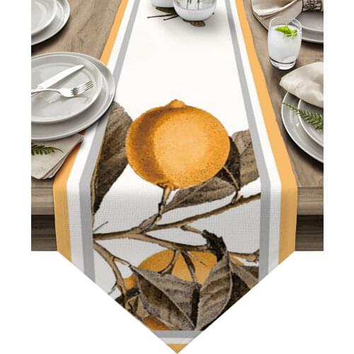 Lemon Bee Retro Modern Table Runner Wedding For Party Event Home Decoration Table Cover Mat Decor Accessories