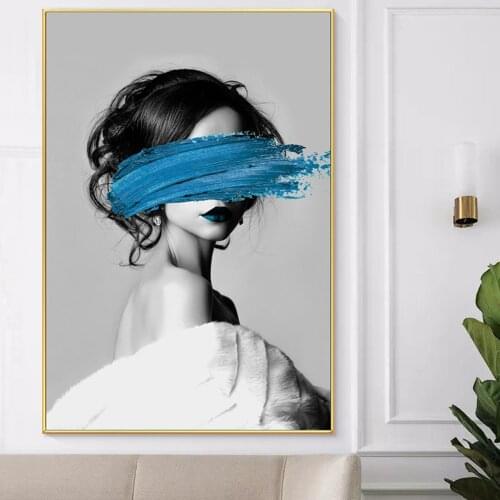 Mdern Fashion Girls Canvas Wall Art Prints Abstract Pop Art Canvas Paintings Sexy Beauty Wall Pictures For Living Room Cuadros