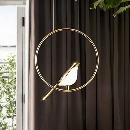 Modern Golden Bird led pendant light Nordic luxury designer lamp creative art living dining room suspension lamp kitchen fixture