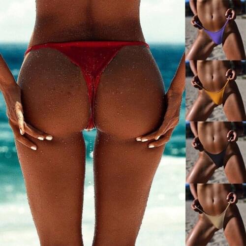 Swimwear Women Briefs Bikini 2019 Bottom Side Ties Brazilian G-String Thong Swimsuit Classic Cut Bottom Biquini Swim Shorts Pant