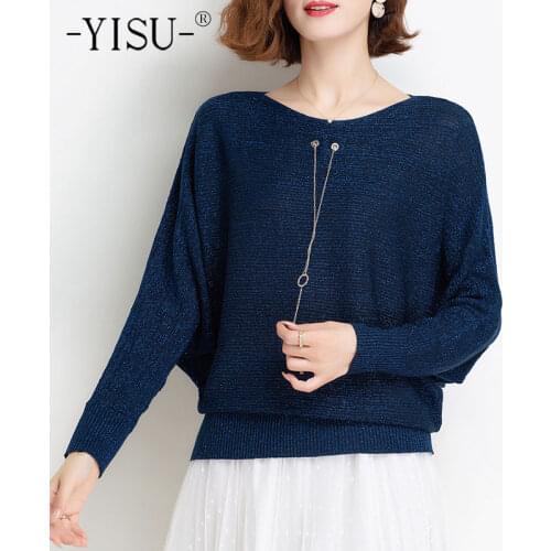 YISU Spring Women Sweater O-Neck Solid color Knitted pullove Long sleeve 2021 All-match Female Casual Loose Jumper Thin section