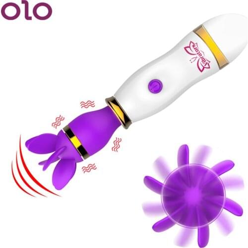 OLO Tongue Licking Vibrator Breast Massage AV Stick Rotation Oral Clitoris Stimulate Female Masturbation Sex Toys for Woman