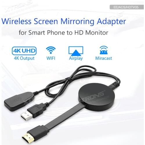 XTRONS HDTV05 Wireless HDTV Cable Adapter for IOS For for Apple iPhone 5 6 7 8 9 X XR XS & iPad and Android Phone