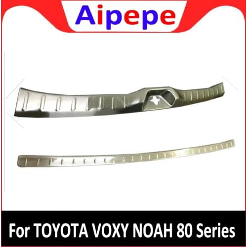 For TOYOTA VOXY NOAH 80 Series R80 Rear Trunk Deck Bumper Protector Panel Boot Cover Stainless Steel Trim Door Sill Car styling