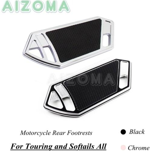 1 Pair Motorcycles Rear Floorboards Passenger Foot Pegs Rest Aluminum For Harley Touring Softail 1984-2015 Models w/ Footboard