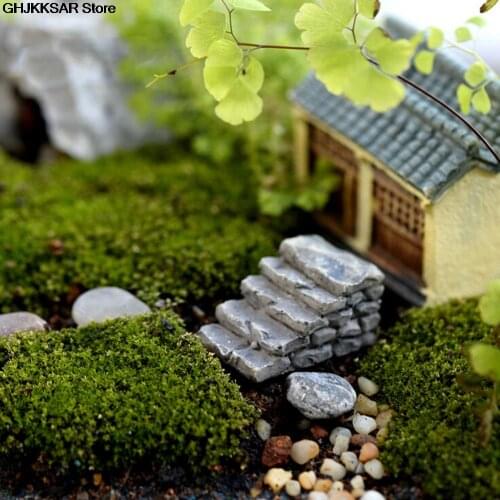 1PC Garden Fairy Ornament Small Stairs Bonsai Craft Curved Stairs Miniature Resin Bridge Stair Flower Pot Plant Home Decor