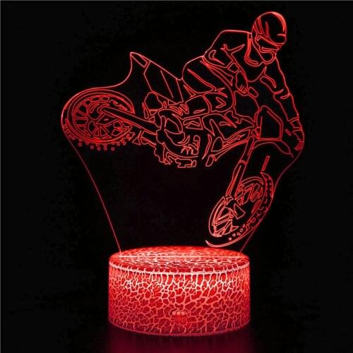 3D cool sports car personality motorcycle fashion funny car accessories night light toy model game commemorative prize gift ligh