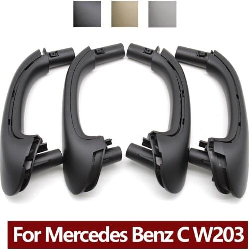 4 Pcs Car Front Left Right Interior Door Pull Handle Set Replacement For Mercedes Benz W203 C Class Sedan 2000-2007
