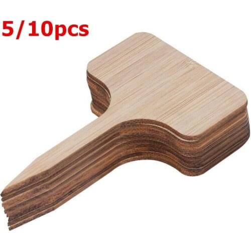 5/10pcs T-Type Bamboo Plant Labels Eco-Friendly Wooden Plant Sign Tags Garden Markers For Bonsai Seed Potted Herbs Flowers Tool