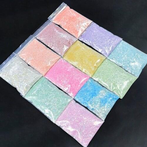 500G/Bag 12 Colors White Laser Springs Nail Powder Holographic DIY Decoration Nail Sequins Mirage Manicure Glitter