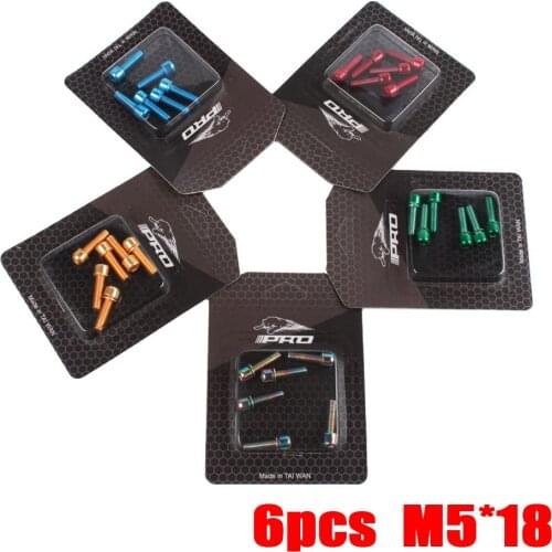 6pcs/box M5*18mm with Spacers Stem Screws Bolt Bicycle Bike MTB Steering Stem Handlebar Screws