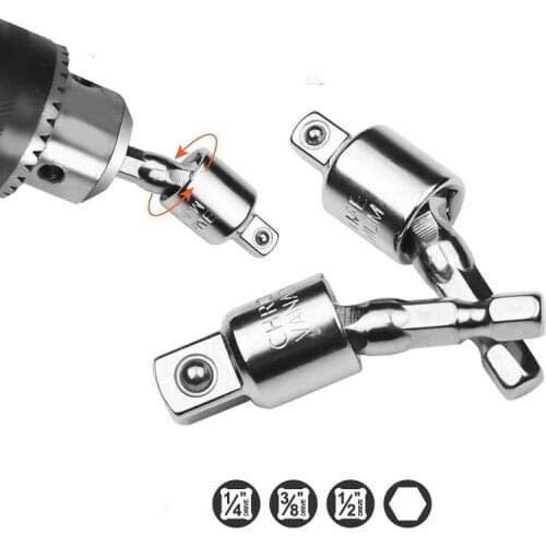 Electric Drill Socket Adapter 360 Degree Rotatable Sleeve for Impact Driver with Hex Shank to Square Socket Power Tool Parts