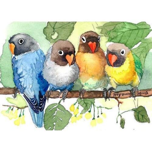 Hot new 5d diy diamond painting cross stitch four birds mosaic diamond embroidery handmade hobby crafts home decoration art