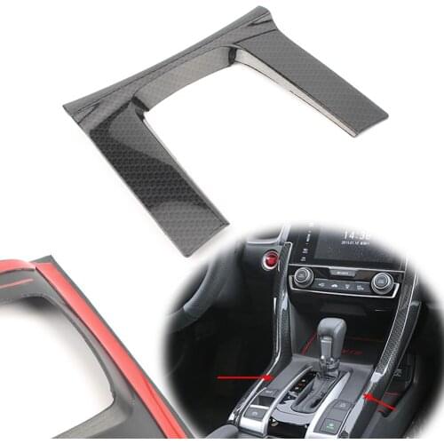 Car Gear Shift Panel Cover Trim Decor Molding ABS For Honda Civic X 2016 2017 2018 Carbon Fiber Styling