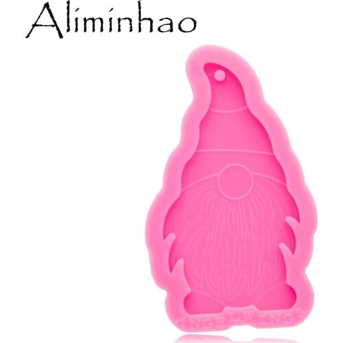 DY0573 Shiny Gnome Keychain Mould Silicone Epoxy Resin Mold Necklace Jewellery Making