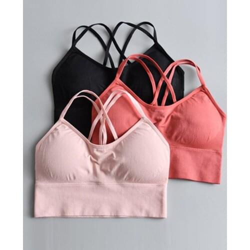 Sexy Sports Bra Women Fitness Tops Seamless Yoga Bra Women Solid Quick Dry Padded Seamless Gym Crop Top Push Up Running Vest