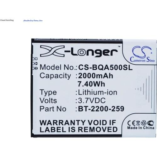 Cameron Sino 2000mAh Battery B22, BT-2200-259 for BQ Aquaris 5.0
