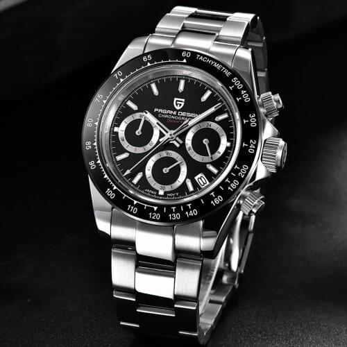 PAGANI Mens Watches Top Brand Luxury WristWatch Quartz Clock black Watch Men Waterproof Sport Chronograph Relogio Masculino