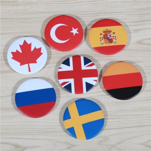 FFFPIN 5.8cm Large 206 Kinds National Flag Brooch Patriotism Breastpin Football Badge Pin War Coin Icon Cloth schoolbag Decor