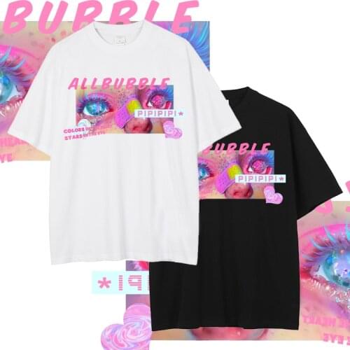 Summer Harajuku Steam Wave Cute Girl Eyes Print Graphic Japanese Vintage Y2K Casual Loose Chic Women T-Shirt Gothic Punk Clothes