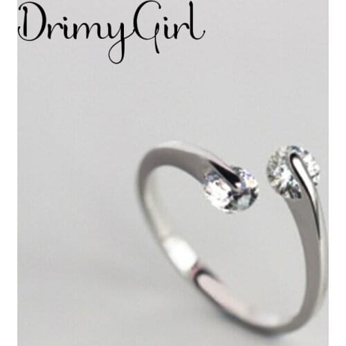 Personality Simple Big Crystal Beads Ball Open Ring Geometric Finger Rings For Women Gothic Punk Jewelry Gifts 2021