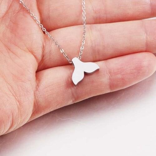 Jaymaxi Stainless Steel Fishtail Necklace Fashion Women Clavicle Necklace Pendant Necklaces for Girls