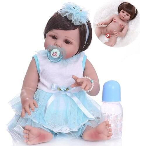 Pretty girl princess reborn doll 48cm full silicone body reborn baby dolls toy for children gift bebe reborn bonecas