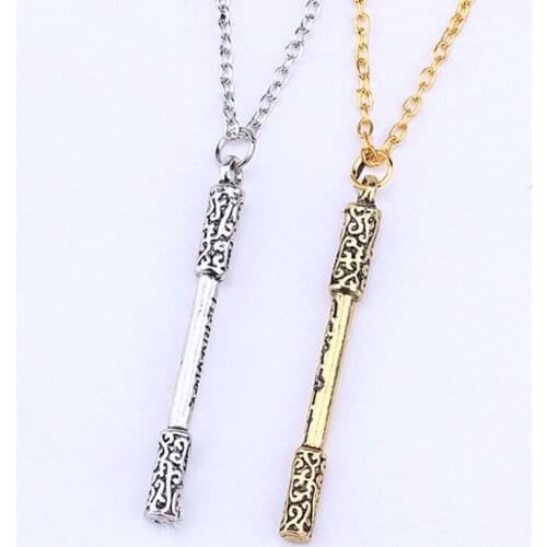 Personality Monkey King Bar Pendant Necklaces For Men Metal Stick Necklaces Sweater Chain Movie Jewelry for Women/Men Gift