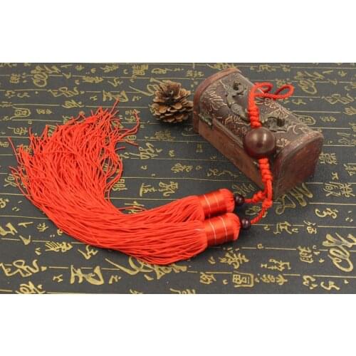 Kun Master Tai Chi Or Kung Fu Sword Tassel Martial Arts Sword Tassel With RoseWood Bead Yellow Red Brown
