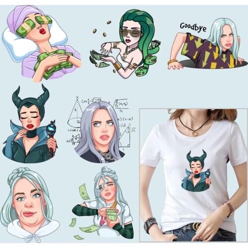 Cute roles Thermal transfer printing Thermal Stickers Garment Accessories Patches for Clothing DIY T-shirt Heat Transfer