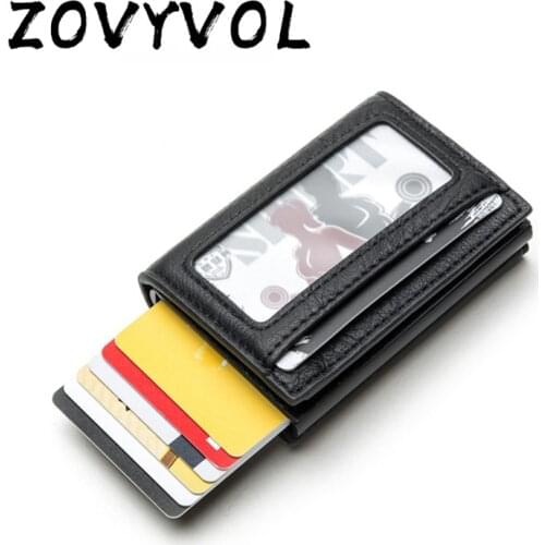 ZOVYVOL Multifunction Anti-theft Clutch Single Box Men Women Wallet RFID Blocking Card Holder Money Business Bounce Aluminum New