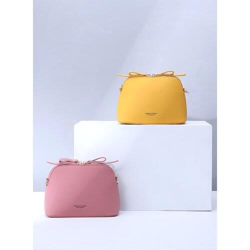 2020 Ladies New PU Leather Solid Color Shoulder Bag Women Messenger Bag Women Bag Shell Bag Adjustable Shoulder Strap