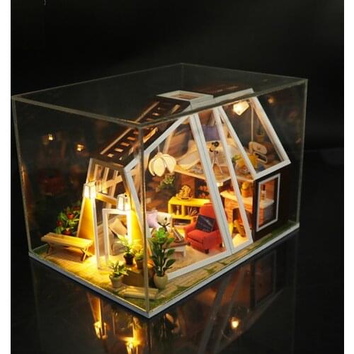 The Aurora Hut DIY Doll House Toys Hand-Assembled Wooden Model Furniture Childrens Birthday Christmas Presents