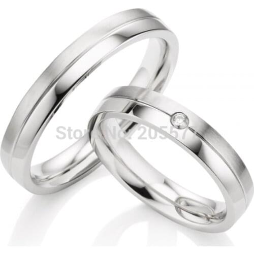 His and hers rings custom handmade Pure Titanium Wedding Rings wedding rings for men and women white gold color