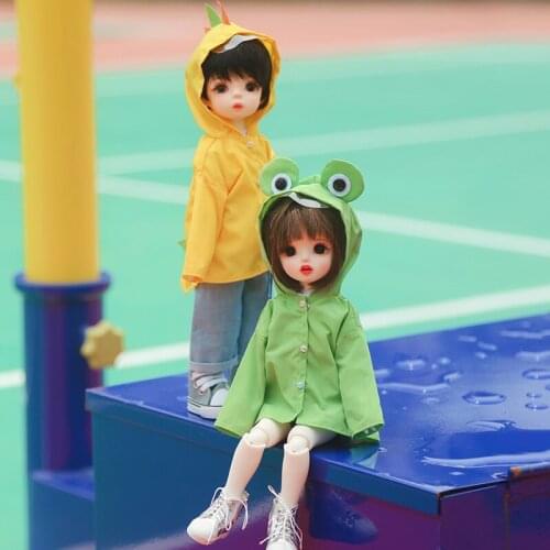 BJD doll clothes suitable for 1/6 size fashion cartoon animal versatile coat raincoat little frog little monster raincoat green